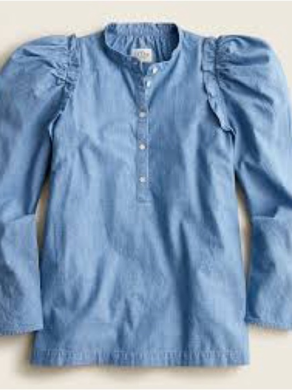 J.Crew Puff-sleeve chambray top